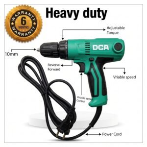 DCA 10mm Drill & Screwdriver 250W, Adjustable Torque, Variable Speed 0–850 RPM
