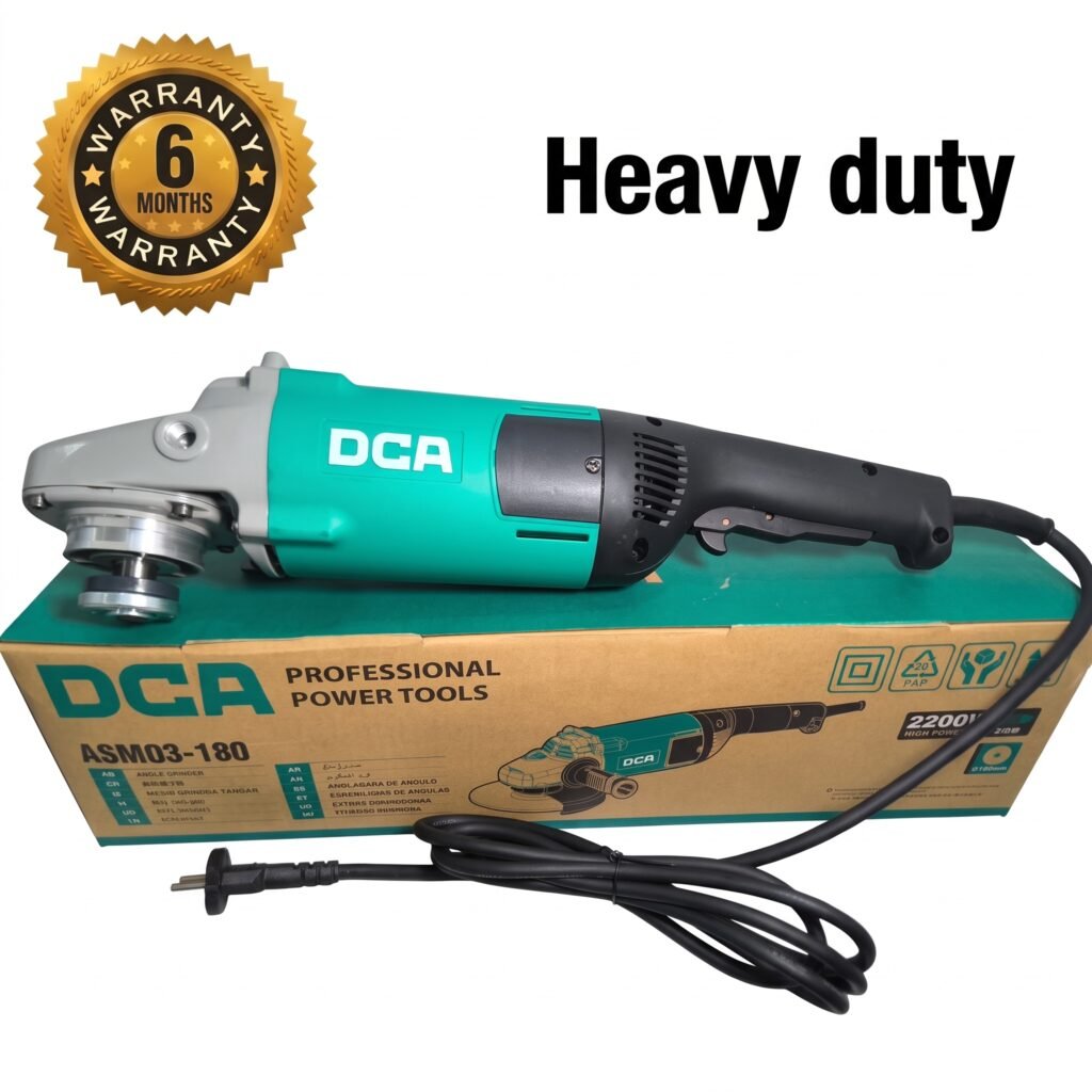 DCA ASM03-180 7 Inch 2200W Angle Grinder – 8,300 RPM | Heavy Duty Electric Grinder