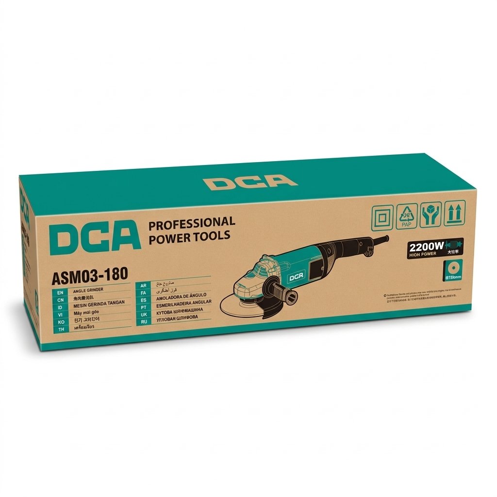 DCA ASM03-180 7 Inch 2200W Angle Grinder – 8,300 RPM | Heavy Duty Electric Grinder