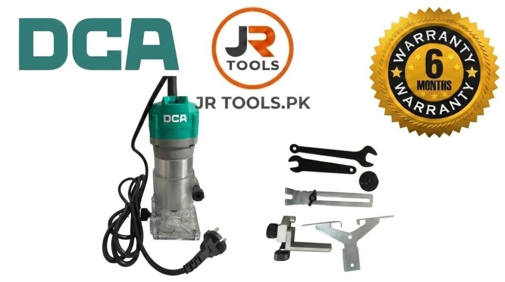 DCA AMP04-6 550W 1/4" Wood Trimmer – 30,000 RPM with Guide Accessories