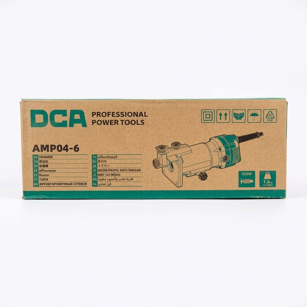 DCA AMP04-6 550W 1/4" Wood Trimmer – 30,000 RPM with Guide Accessories