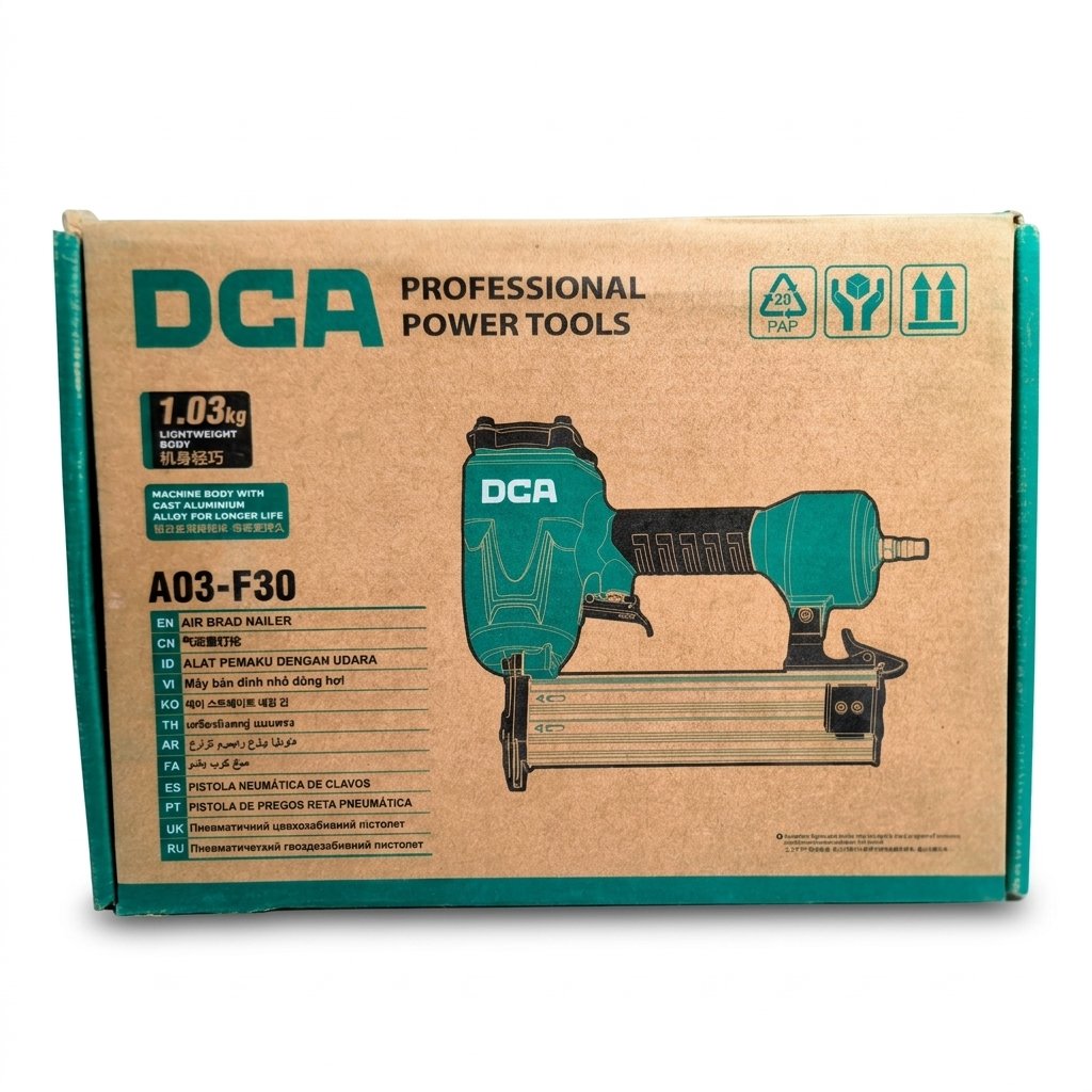 DCA A03-F30 Air Brad Nailer – 30mm Pneumatic Nail Gun, 100-Nail Magazine