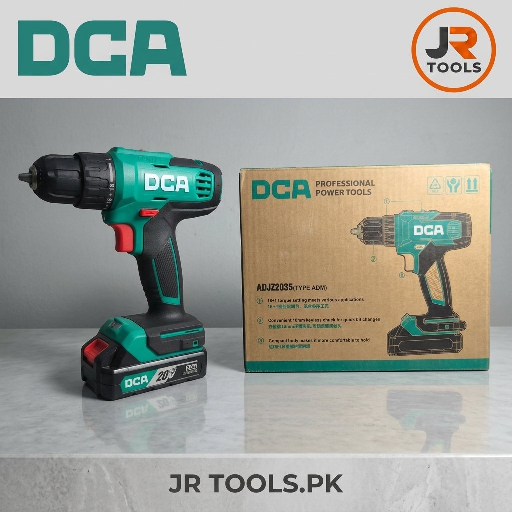 DCA ADJZ2035 20V 10mm Cordless Drill – 40N·m Torque, 2-Speed Variable Speed