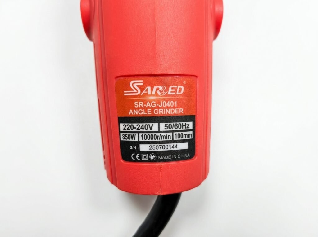 Sared 4 Inch 850W Heavy Duty Angle Grinder – 11,000 RPM | 220/240V Electric Grinder